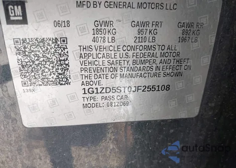2018 Chevrolet Malibu Lt from USA, damaged, VIN 1G1ZD5ST0JF255108